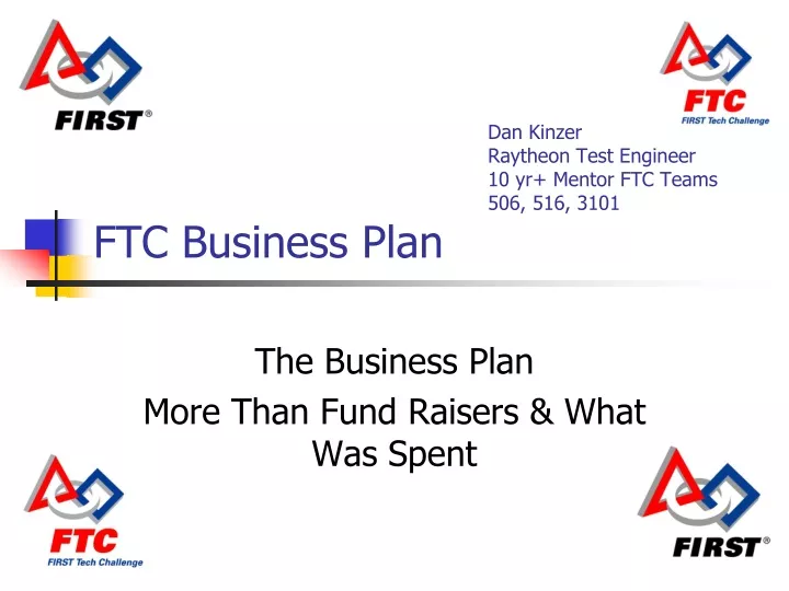 dan kinzer raytheon test engineer 10 yr mentor ftc teams 506 516 3101 ftc business plan