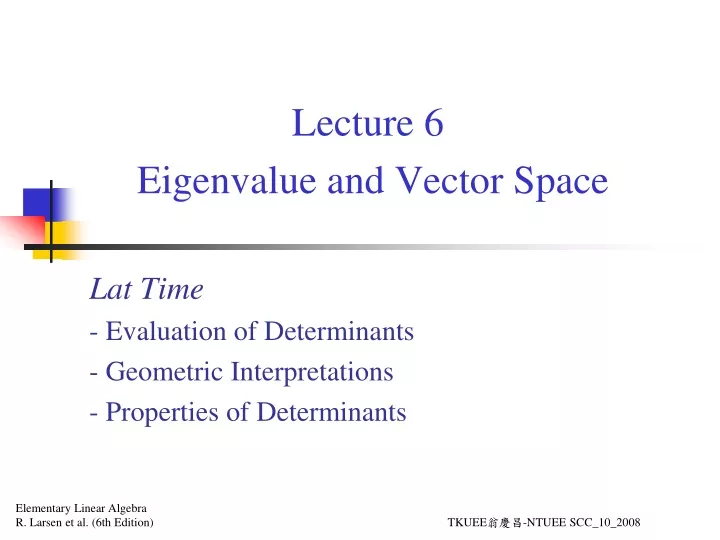 lecture 6 eigenvalue and vector space
