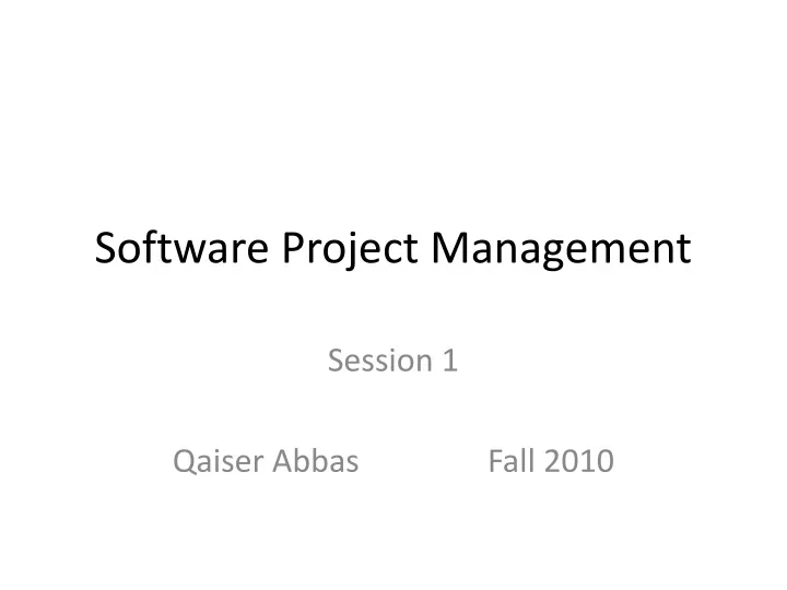 software project management