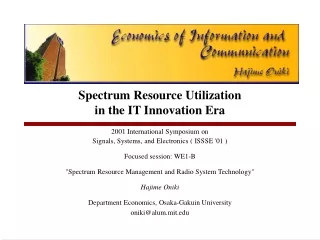 Spectrum Resource Utilization  in the IT Innovation Era
