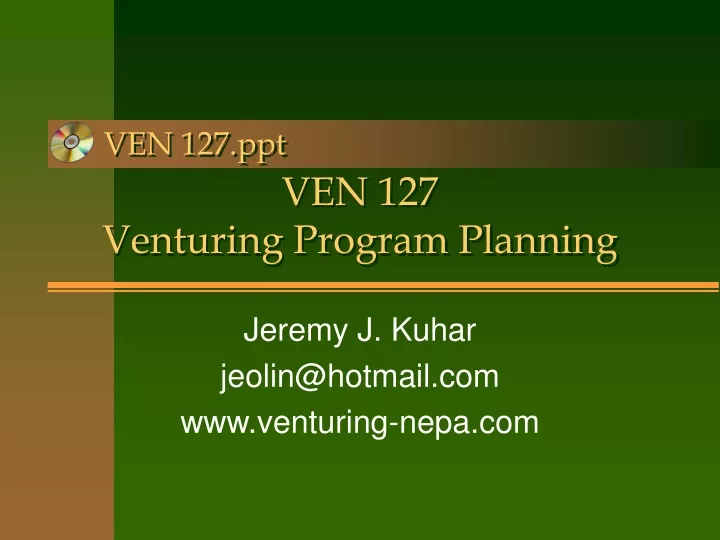 ven 127 venturing program planning