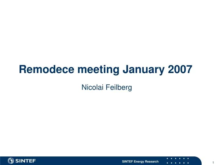 remodece meeting january 2007