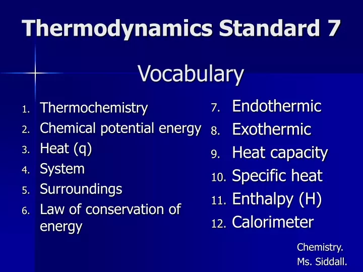 thermodynamics standard 7