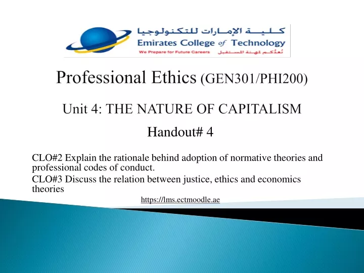 professional ethics gen301 phi200 unit 4 the nature of capitalism