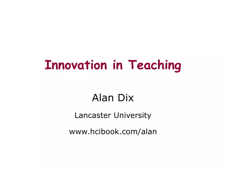 innovation in teaching