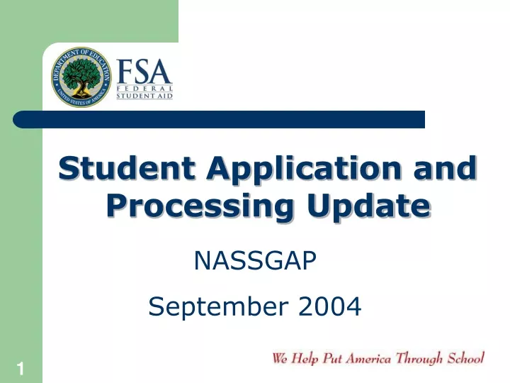 student application and processing update