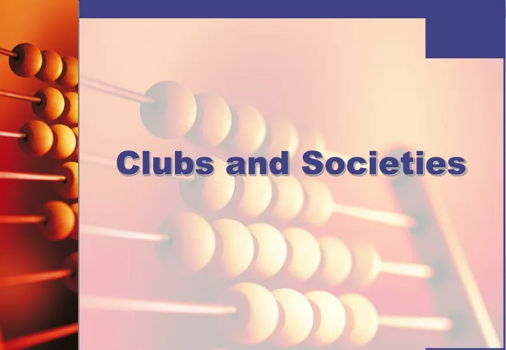 clubs and societies
