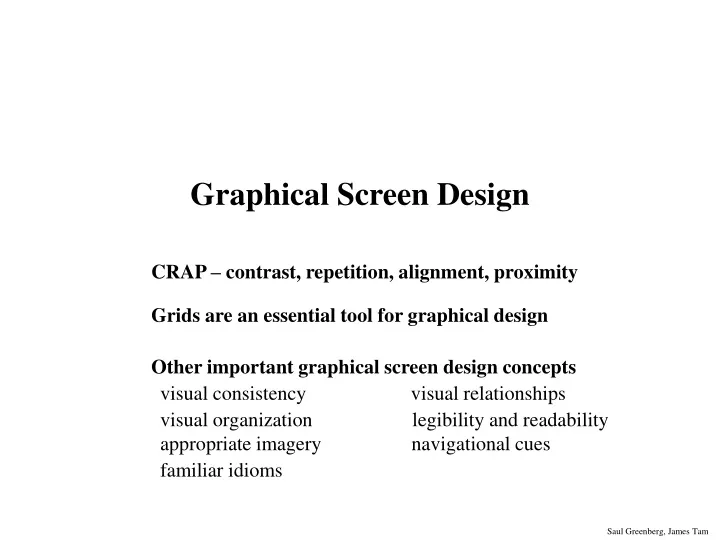graphical screen design