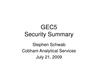 GEC5 Security Summary
