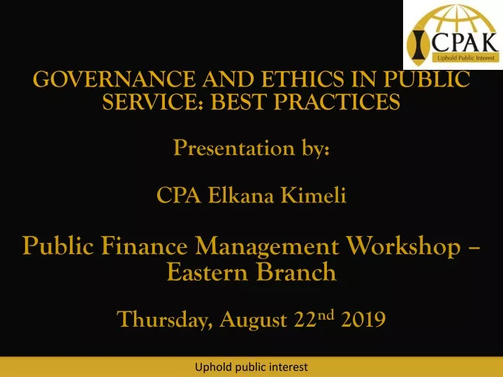 governance and ethics in public service best