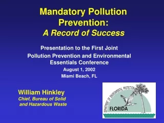 Mandatory Pollution Prevention: A Record of Success