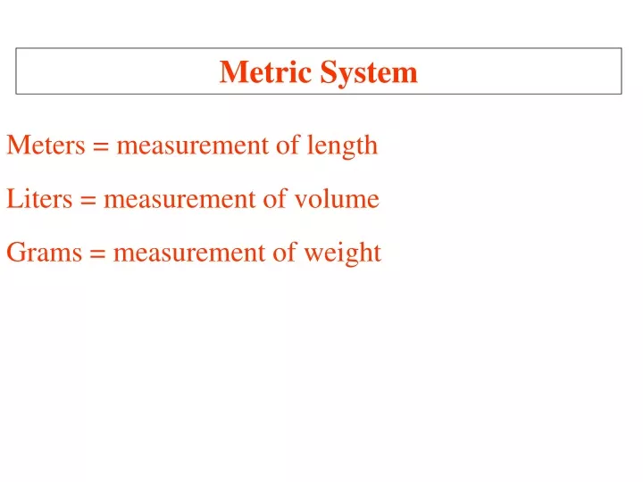 metric system