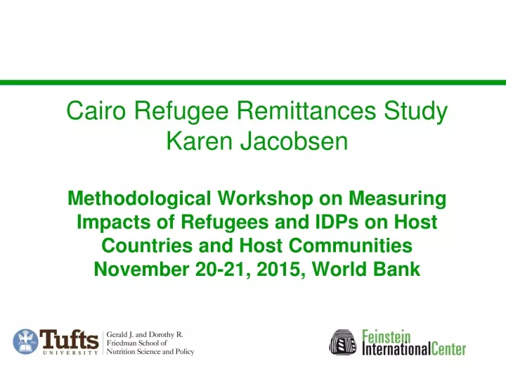 cairo refugee remittances study karen jacobsen