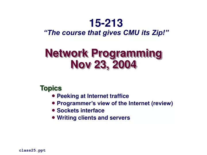 network programming nov 23 2004