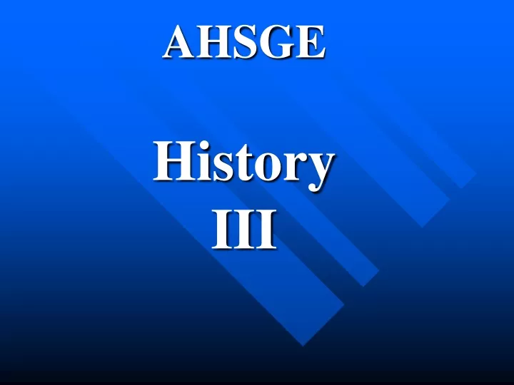 ahsge history iii