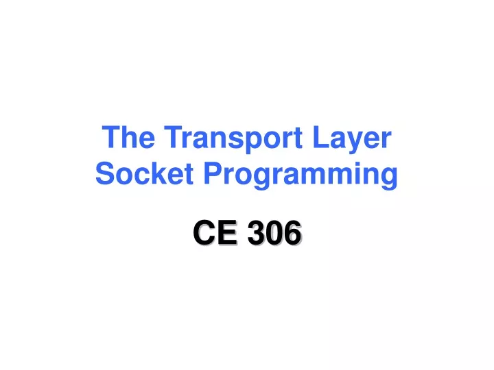 the transport layer socket programming