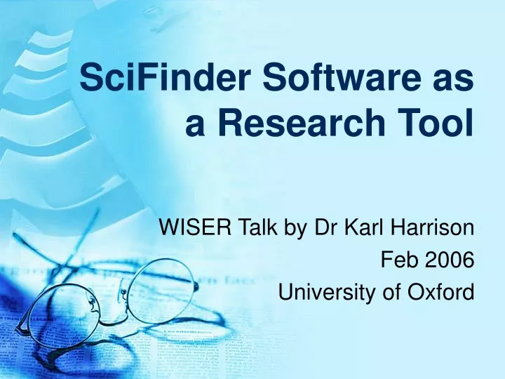 scifinder software as a research tool
