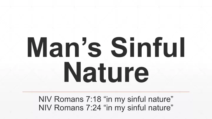 man s sinful nature