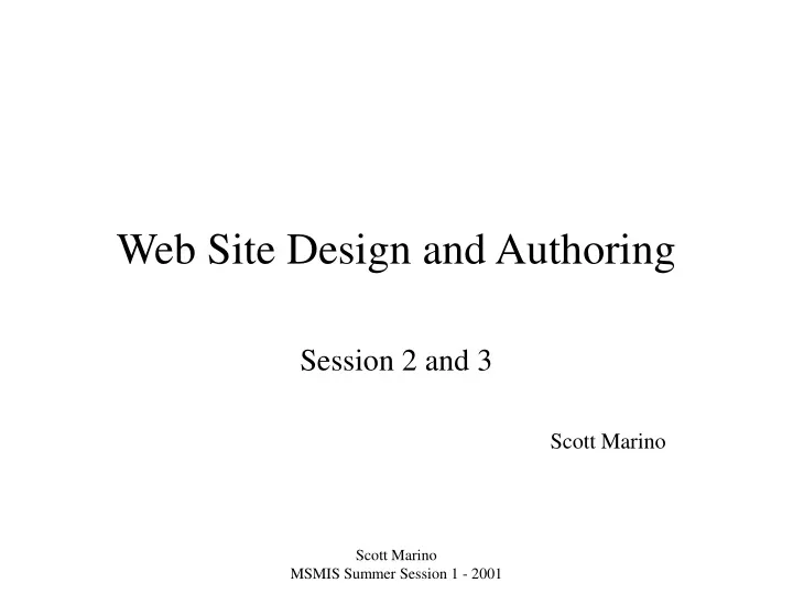 web site design and authoring