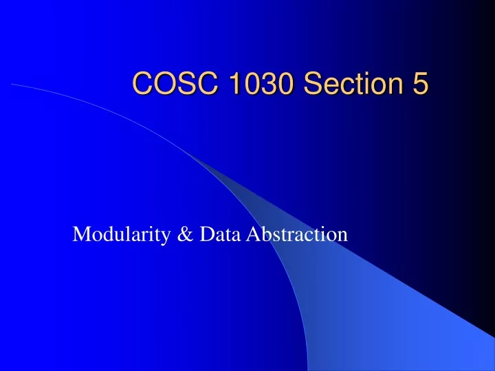 cosc 1030 section 5