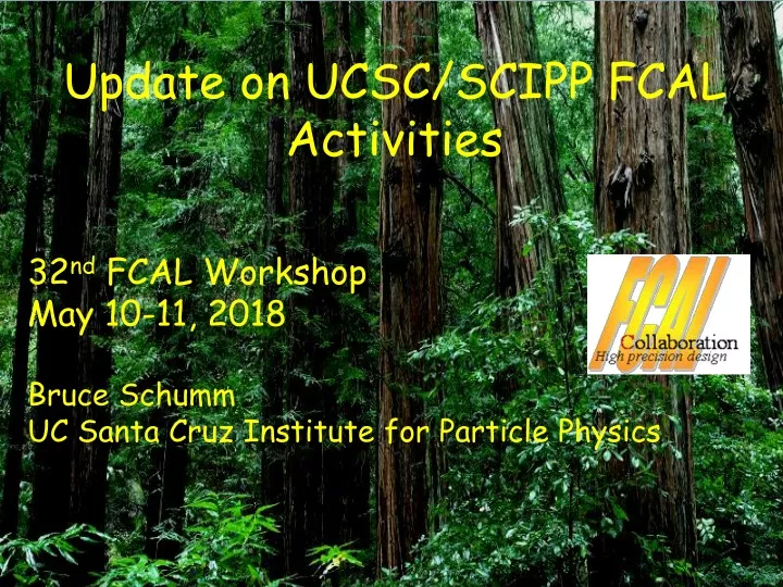 update on ucsc scipp fcal activities 32 nd fcal