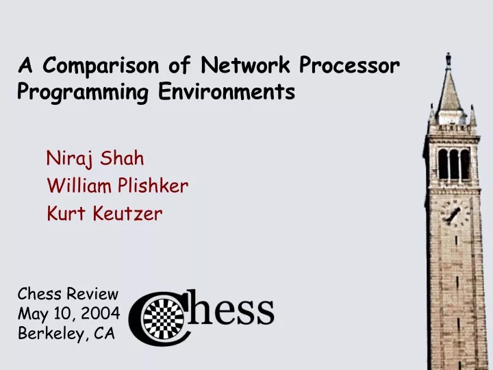 a comparison of network processor programming environments