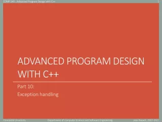 Advanced Program Design with C++