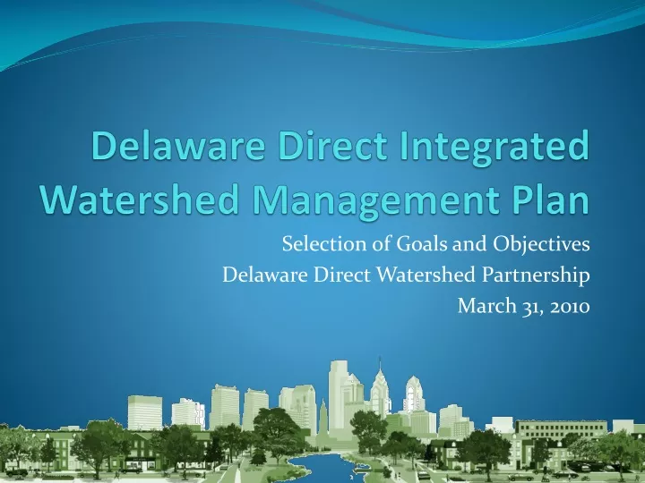 delaware direct integrated watershed management plan