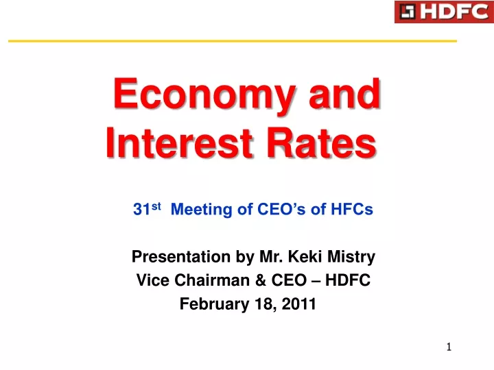 economy and interest rates