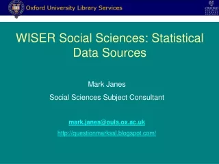 WISER Social Sciences: Statistical Data Sources