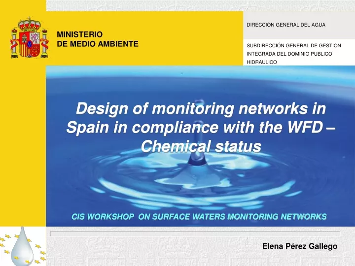 design of monitoring networks in spain in compliance with the wfd chemical status