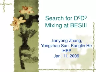 Search for D 0 D 0  Mixing at BESIII