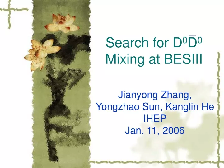 search for d 0 d 0 mixing at besiii