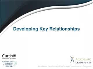 Developing Key Relationships