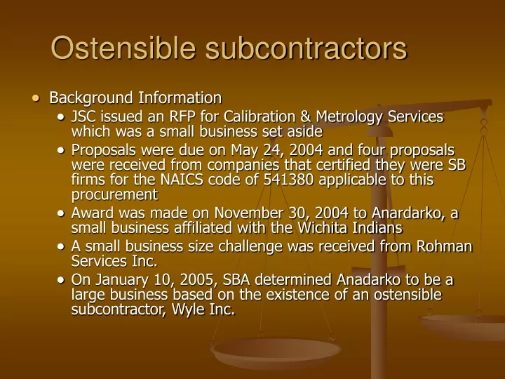 ostensible subcontractors