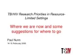TB/HIV Research Priorities in Limited Settings: Current Status and Future Suggestions - slide 1