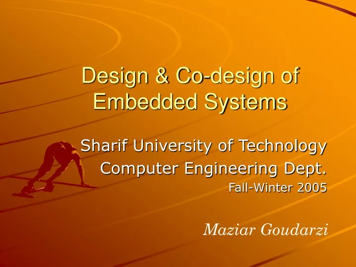 design co design of embedded systems