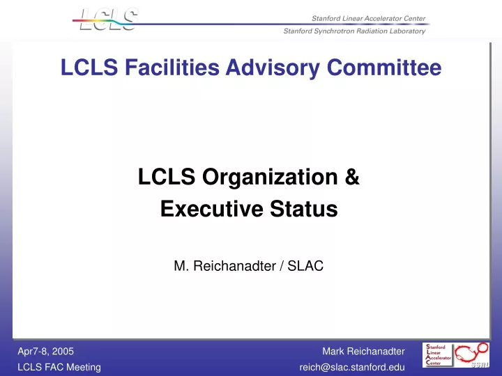 lcls facilities advisory committee