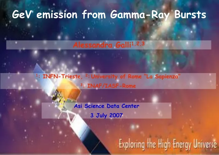 gev emission from gamma ray bursts