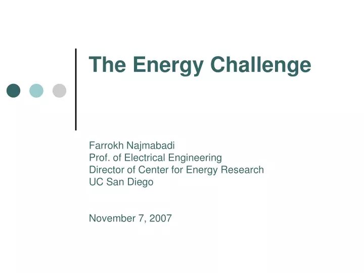 the energy challenge