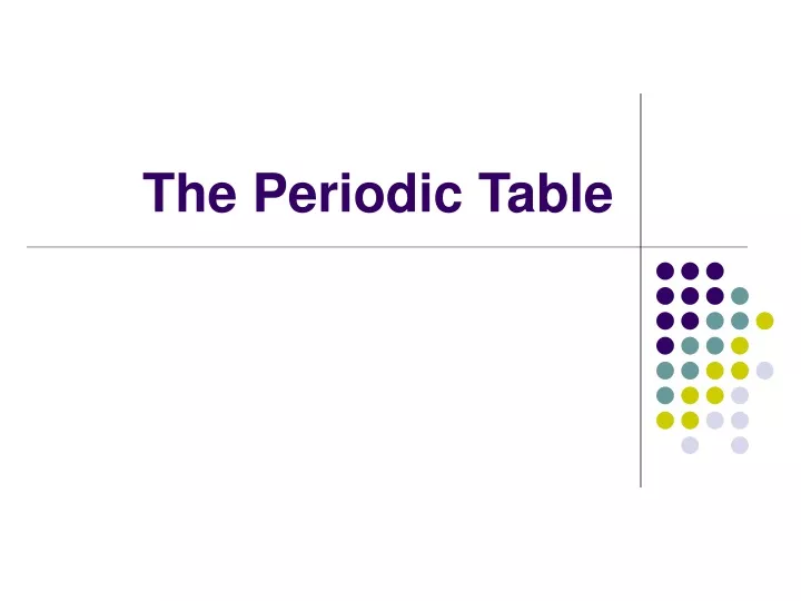 the periodic table