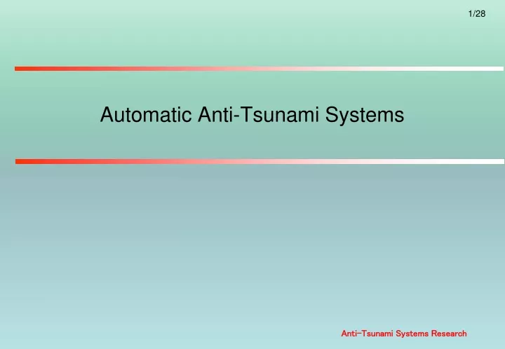 automatic anti tsunami systems