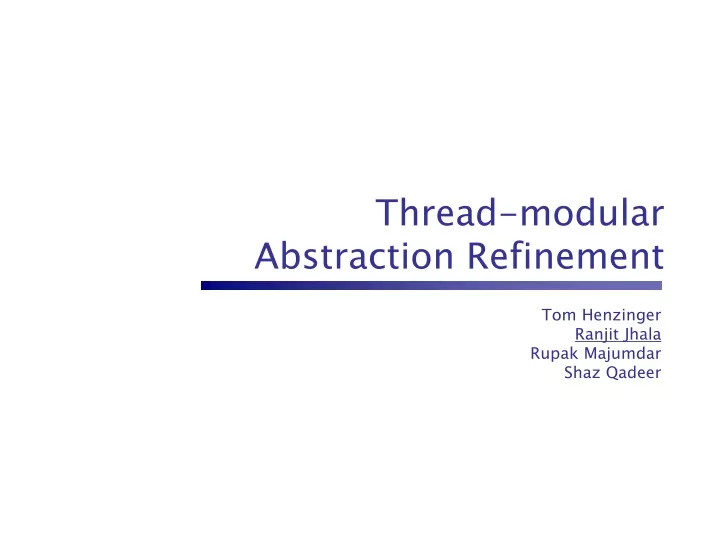 thread modular abstraction refinement