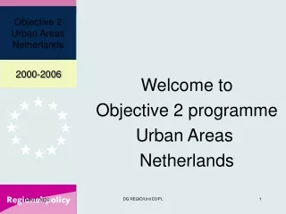Welcome to Objective 2 programme Urban Areas  Netherlands