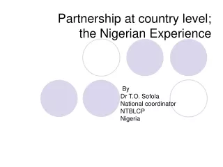 Partnership at country level; the Nigerian Experience