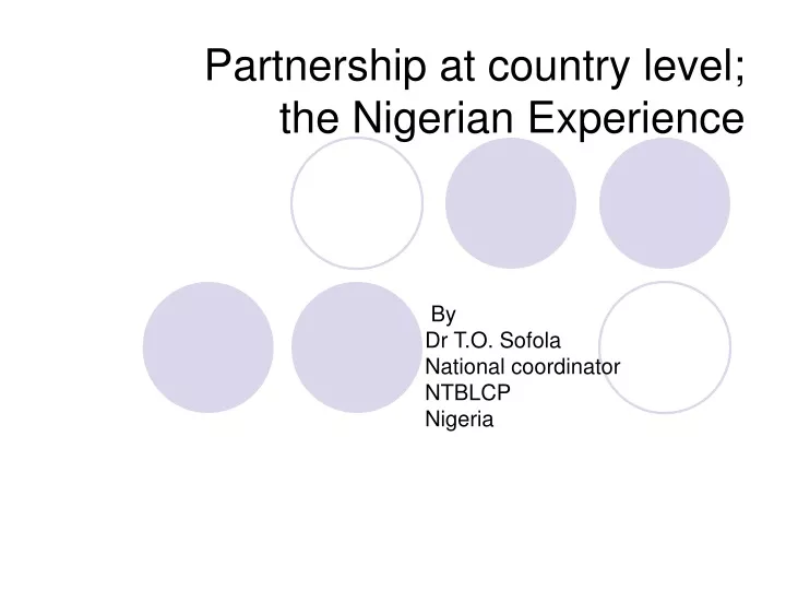partnership at country level the nigerian experience