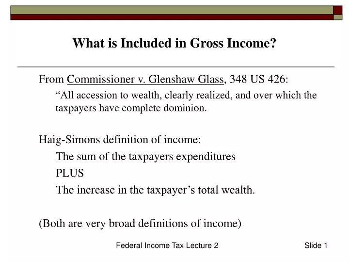 what is included in gross income