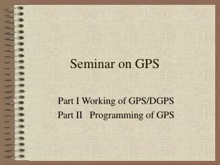 Seminar on GPS
