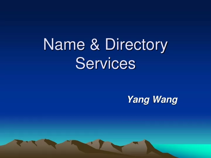 name directory services