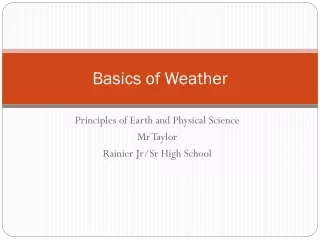 Basics of Weather
